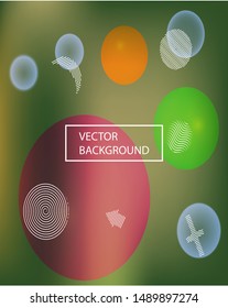 New abstract colorful background. Vector illustration layout. Minimal backdrop with colored bubbles and white shapes. Green trendy soft blurred forms and elegant smooth blend.