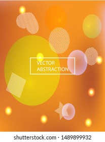 New abstract colorful background. Vector illustration concept. Minimal backdrop with colored bubbles and white shapes. Orange trendy soft blurred forms and elegant smooth blend.