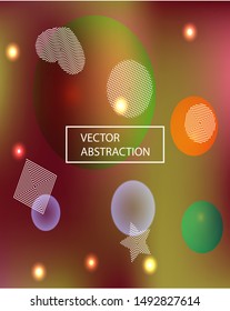 New abstract colorful background. Vector illustration flyer. Fluid backdrop with colored bubbles and white shapes. Red trendy soft blurred forms and elegant smooth blend.