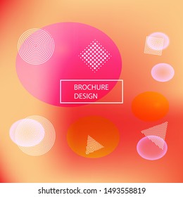 New abstract colorful background. Vector illustration pastel. Flat backdrop with colored bubbles and white shapes. Pink trendy soft blurred forms and elegant smooth blend.