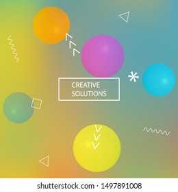 New abstract colorful background. Vector illustration concept. Futuristic backdrop with colored bubbles and white shapes. Orange trendy soft blurred forms and elegant smooth blend.
