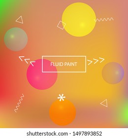 New abstract colorful background. Vector illustration art. Minimal backdrop with colored bubbles and white shapes. Orange trendy soft blurred forms and elegant smooth blend.