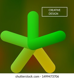 New abstract colorful background. Vector illustration concept. Original backdrop with colored blend. Green and yellow celebration template for your projects, graphic design, user interface or app.