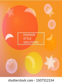 New abstract colorful background. Vector illustration space. Fresh backdrop with colored bubbles and white shapes. Orange trendy soft blurred forms and elegant smooth blend.