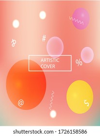 New abstract colorful background. Vector illustration theme. Futuristic backdrop with colored bubbles and white shapes. Yellow trendy soft blurred forms and elegant smooth blend.