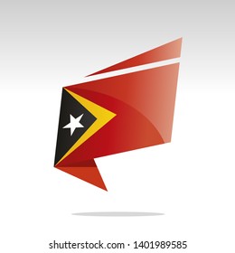 New abstract East Timor flag origami logo icon button label vector