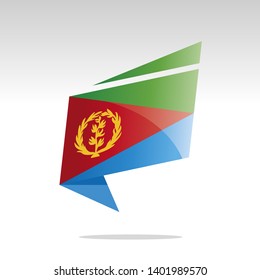 New abstract Eritrea flag origami logo icon button label vector