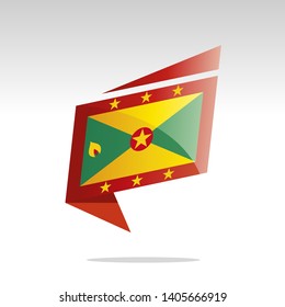 New abstract Grenada flag origami logo icon button label vector