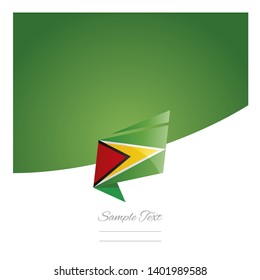 New abstract Guyana flag origami green background vector