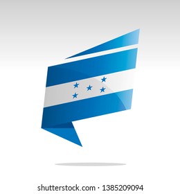 New abstract Honduras flag origami logo icon button label vector