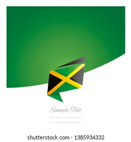 New abstract Jamaica flag origami green background vector