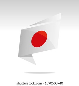 New abstract Japan flag origami logo icon button label vector