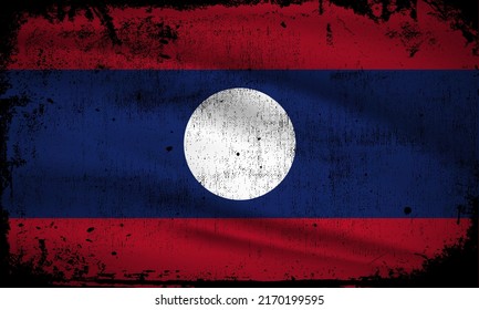 New Abstract Laos flag background vector with grunge stroke style. Laos Independence Day Vector Illustration.
