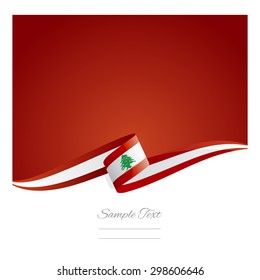 New abstract Lebanon flag ribbon