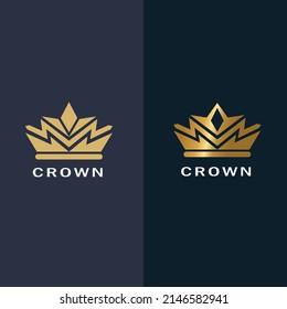 Nueva plantilla de vectores de diseño de logotipo abstracto Creativo de cosecha geométrica vintage. Logotipo de la Corona de Vintage Símbolo de la Reina Real. Icono de concepto de logotipo.