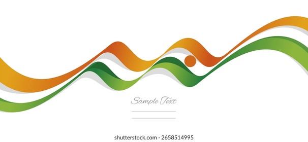 New abstract Niger wavy flag ribbon with shadows. Nigerien flag vector illustration isolated on white background