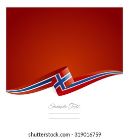 New Abstract Norway Flag Ribbon