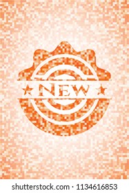 New abstract orange mosaic emblem