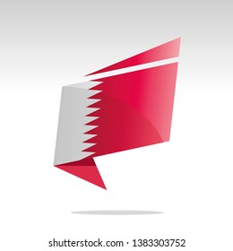 New abstract Qatar flag origami logo icon button label vector