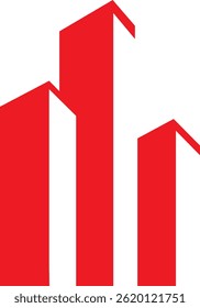 New Abstract Red Buildings Icon