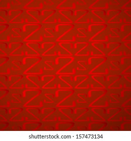 new abstract seamless pattern with shiny letter on red background