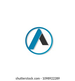 New abstract simple logotype icon sign symbol with modern letter A design style.isolated background