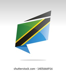 New abstract Tanzania flag origami logo icon button label vector