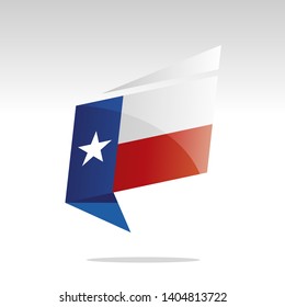 New Abstract Texas Flag Origami Logo Icon Button Label Vector