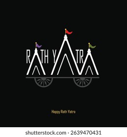 A new abstract vector illustration design depicting the Indian festival of Ratha Yatra, featuring the chariots of Lord Jagannath, Balabhadra, and Subhadra surrounded by devotees