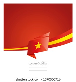 New abstract Vietnam flag ribbon origami red background vector