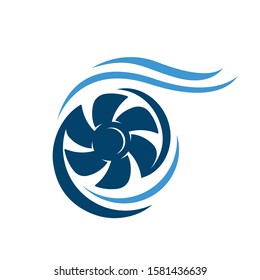 new abstract water wind turbine logo design vector illustrations