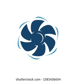 new abstract water wind turbine logo design vector illustrations