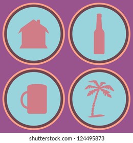 New abstract web set in vintage style