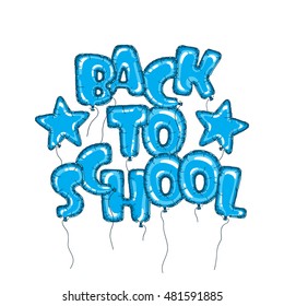 New academic year poster. Hand drawn vector cartoon balloon letters.