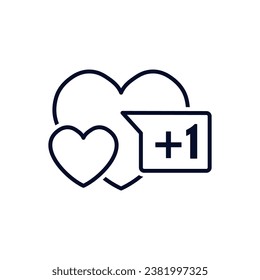 New accomplice. Like-minded. Vector linear icon isolated on white background.