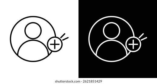 Neuer Account-Icon-Konzept-Strich auf weißem Hintergrund