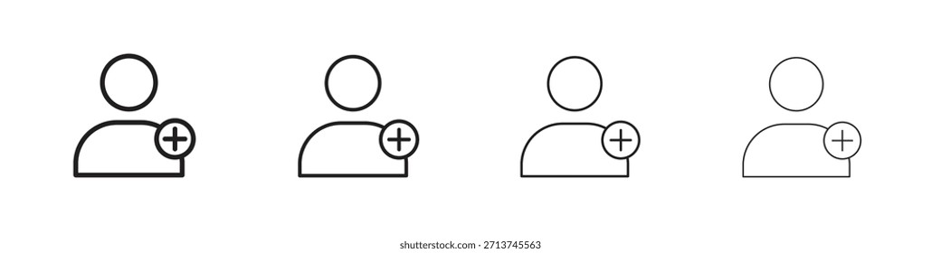 New account icon. Vector isolated pictograms.