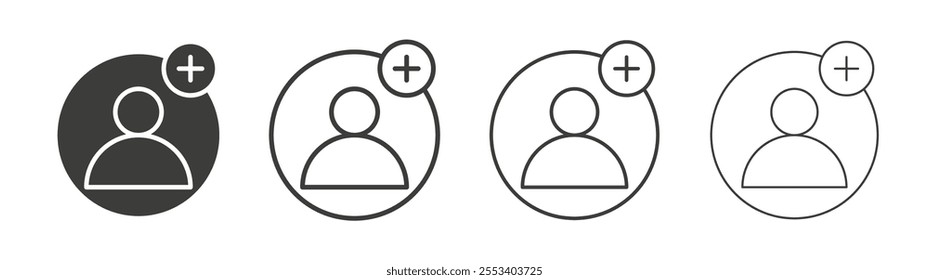 New account icons collection. vector set in black color