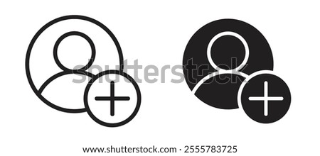 New account vector icon set in black color.