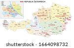 new administrative and political map of austria in german language, 2020