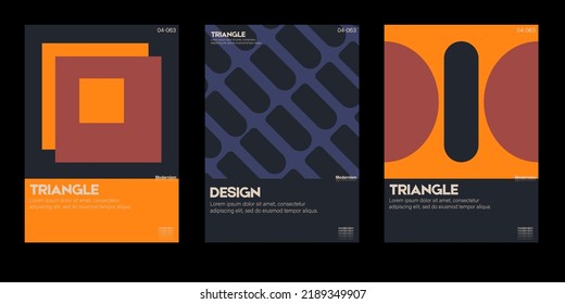 New aesthetics of modernism in poster design vector cards. Brutalism inspired graphics. Great for branding presentation, album print, website header, web banner
