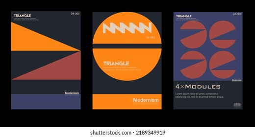 New aesthetics of modernism in poster design vector cards. Brutalism inspired graphics. Great for branding presentation, album print, website header, web banner