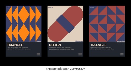 New aesthetics of modernism in poster design vector cards. Brutalism inspired graphics. Great for branding presentation, album print, website header, web banner