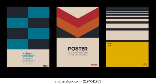 New aesthetics of modernism in poster design vector cards. Brutalism inspired graphics. Great for branding presentation, album print, website header, web banner