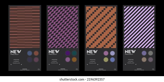New aesthetics of modernism in poster design vector cards. Brutalism inspired graphics. Great for branding presentation, album print, website header, web banner