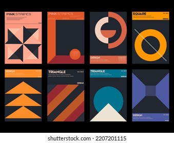 New aesthetics of modernism in poster design vector cards. Brutalism inspired graphics. Great for branding presentation, album print, website header, web banner