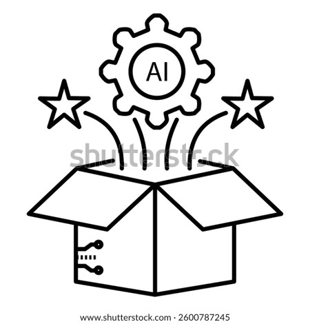 New Ai Product Launch Vector Icon Design with Editable Stroke