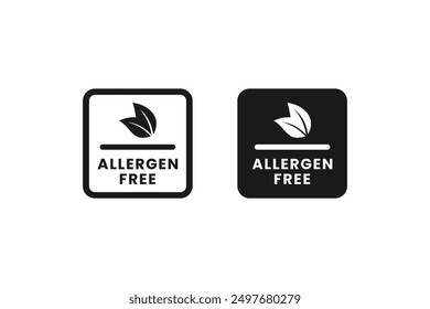 New Allergen free label or Allergen free sign vector isolated. Allergen free label vector for product packaging design element. Allergen free label for packaging design element.