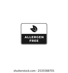 New Allergen free label vector isolated. Allergen free sign vector for product packaging design element. Allergen free label for packaging design element.