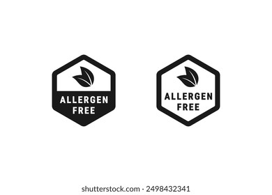 New Allergen free sign or Allergen free label vector isolated. Allergen free sign vector for product packaging design element. Allergen free label for packaging design element.